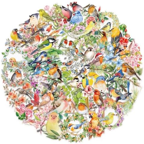 50Pcs Vintage Stickers,Waterproof Transparent PET Aesthetic Decorative Sticker Scrapbooking Supplies for Adult Card Making Letters Planner Journaling Junk Journal DIY Water Bottles Art Craft,Bird by Bestartsuppliesforyou