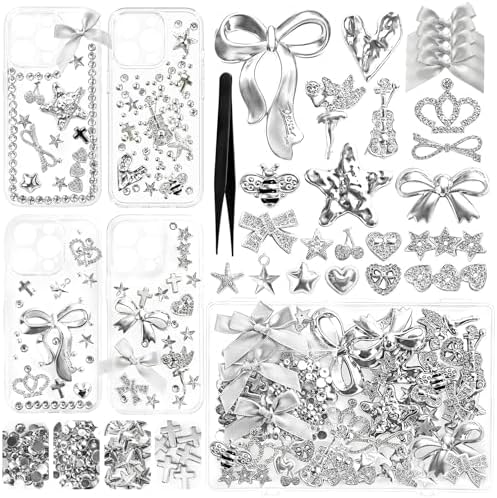RQAYE Junk case charms,junk case Kit for Customizing Diy Cases,With Cute Bow,Flatback Pearls,Letter Beads, Aesthetic Big Decor for Personalization by Unknown