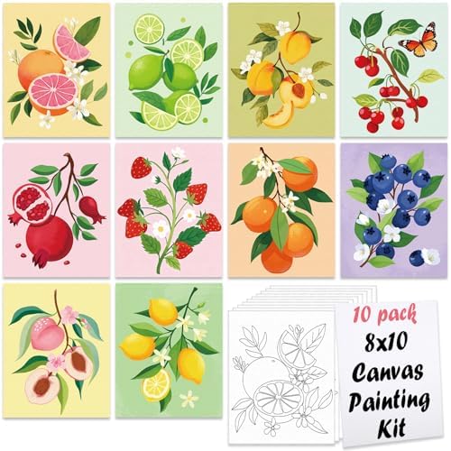 Nuberlic 10Pcs Pre Drawn Canvas to Paint for Kids Adults Grils Boys by Nuberlic