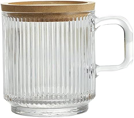 Lysenn Clear Glass Mug with Lid, Premium Glass Coffee Mug, 12 oz Tea Cup by Lysenn