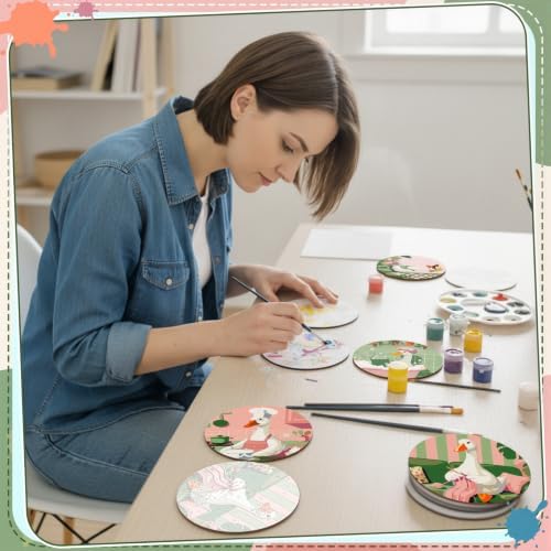 Reallnaive 8 Pcs Duck Paint by Numbers Kit for Adults Wooden Coasters - Image 6
