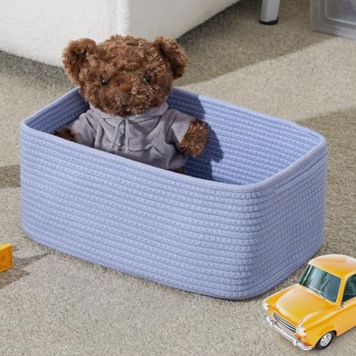 3 Pack Small Storage Baskets for Organizing, 11.8×7.8×5.1", Sky Blue - Image 5