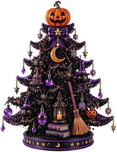 Craft Kits for Adults DIY Beaded Halloween Tree Indoor Desk Decorations Kit by CLNXMT
