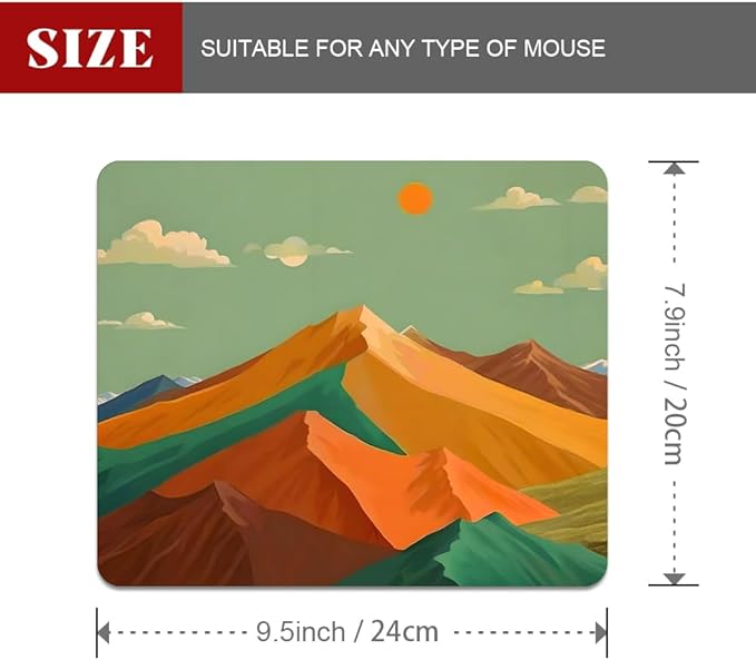 Peaks Colorblock Mountain Texture Mouse pad, Square Waterproof and Anti Slip Mouse pad for Office laptops