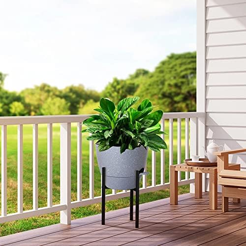 UOUZ 12 inch Large Self Watering Pots, Plastic Planters with 60oZ Removable Deep Reservoir and Multi Mesh Drainage Holes for Indoor Outdoor Garden Plants and Flowers, Grey Speckles - Image 7
