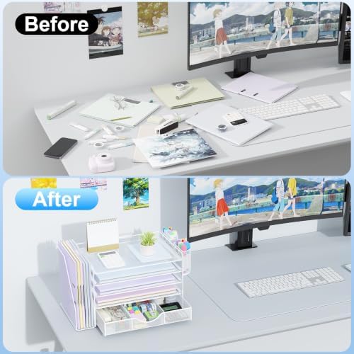 gianotter 5-Tier Desk Organizer with Drawers and File Holders - Image 2