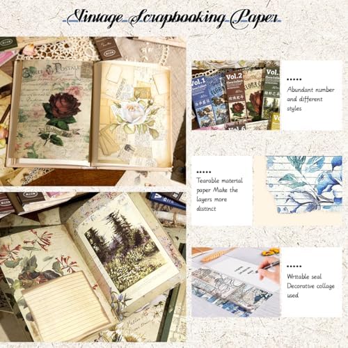 160Pcs Vintage Scrapbook Paper, Double-Sided Junk Journal Paper, 4 Styles - Image 6