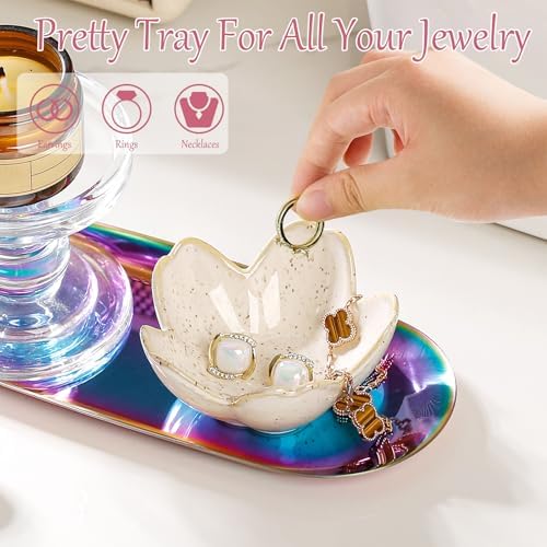 Ceramic Jewelry Dish Ring Holder Trinket Dish Bedroom Decor Gifts for Women - Image 2