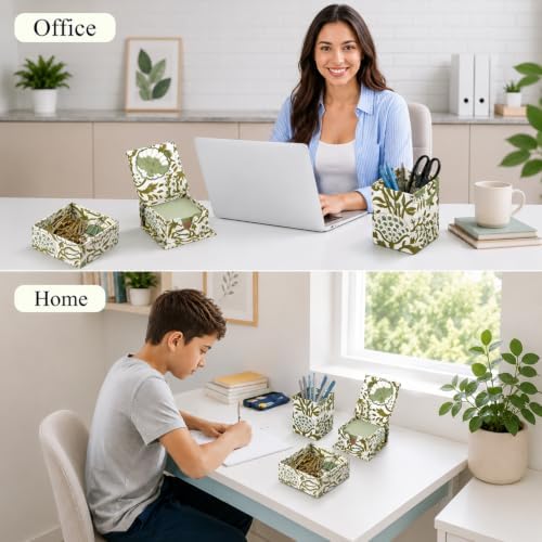 CPC Agate Green Block Print Set of 3 Desk Organizer - Image 7