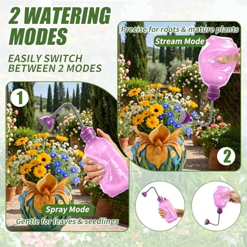 Precision Spout 0.45L Watering Can – Perfect for Delicate Seedlings - Potted Plants -Pink - Image 4