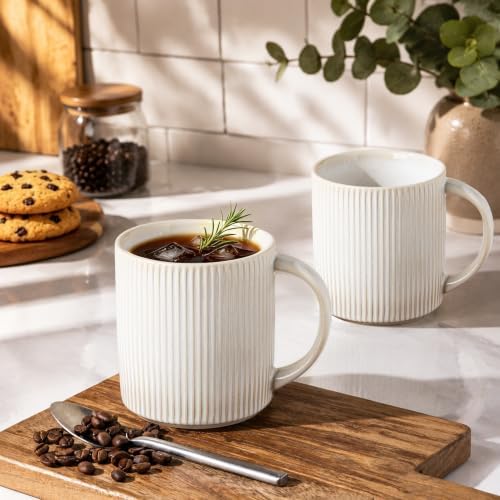 theterra Ceramic Coffee Mugs Set of 6, 14.2 oz Coffee Cups with Handle - Image 6