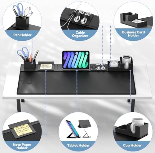 KDD Desk Pad Mat Set, 6 in 1 Mouse Mat with Magnetic Desktop Storage Accessories DIY Feature for Phone and Tablet Stand/Cup Holder/Pen Card Holder/Cable Management for Home Office Accessories - Image 2