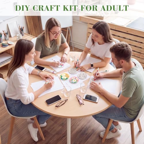 Potchen 12 Pcs Color Your Own Coaster DIY Kits,Botanical Garden - Image 6