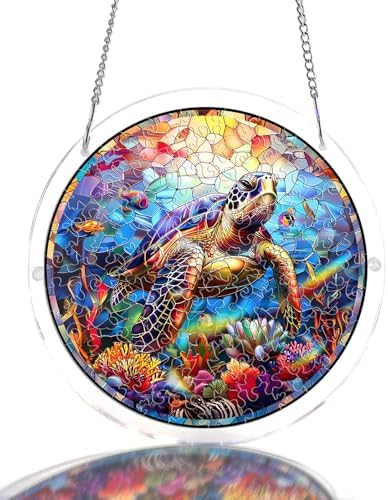 Acrylic Jigsaw Puzzle Suncatcher - Ocean Turtle by wudhank