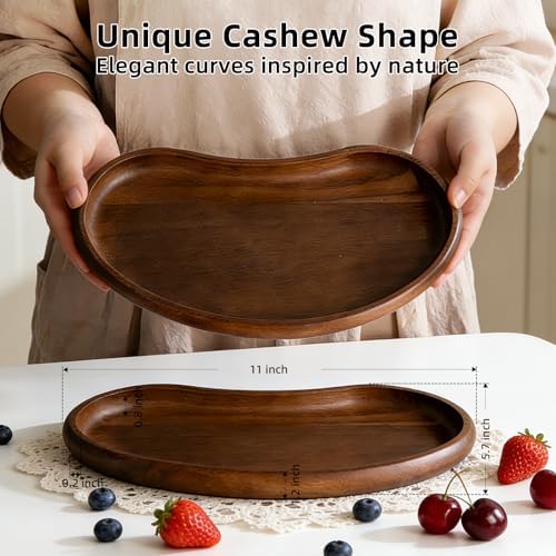 Solid Acacia Wood Wooden Tray,Jewelry Tray-–10.9 * 5.7 * 1.18 inches - Image 5