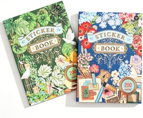 2 Sets 400+ PCS Stickers for Scrapbooking, Self-Adhesive Scrapbook Stickers Supplies Journal, Plants Vintage Aesthetic Sticker Art Diary Card Craft Gifts Planner Notebook,Spring&Flower by Unknown