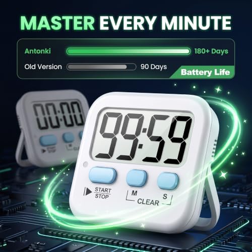 Antonki 2 Pack Digital Timer for Kids Classroom Kitchen Timers for Cooking - Image 3