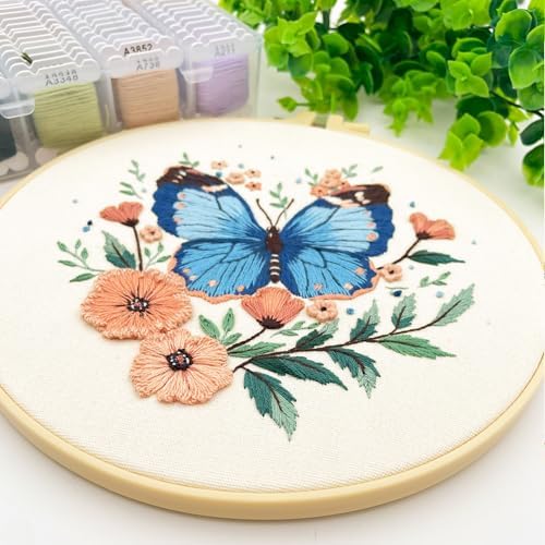 Silentsea Blue Butterfly Embroidery Kit for Adults - Image 6