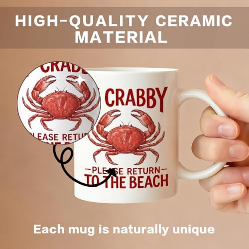 If Crabby Please Return to the Beach 11 oz Crab Ceramic Coffee Mug - Image 3