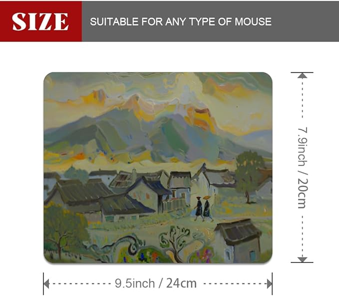 Museum Texture Mouse pad, Square Waterproof and Anti Slip Mouse pad for Office laptops