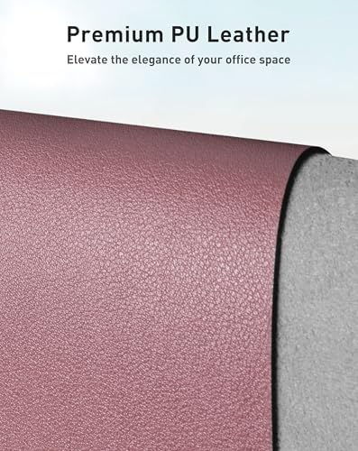 Aothia Faux Leather Desk Mat - Large Mouse Pad, Non-Slip PU Leather Blotter, Waterproof Writing Surface for Office and Home (Dark Pink, 40" x 24") - Image 2