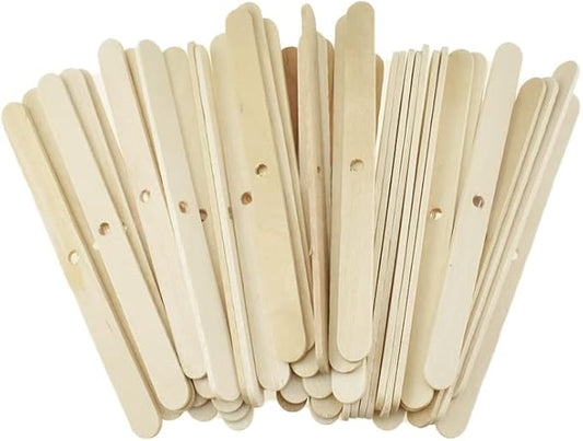 HAHIYO 50PCs Single-Hole Wood Candle Wick Centering Devices Wooden Candle Wick Holder Wick Setter Candle Wick Centering Tool for DIY Candle Making Candle Making Supplies Accessories