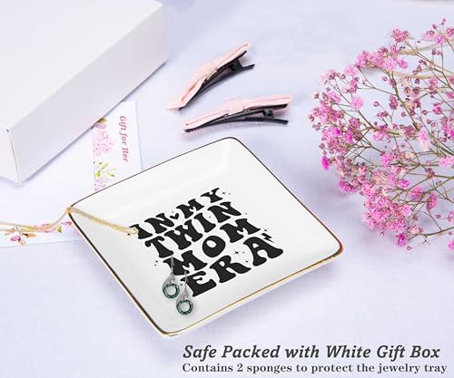 Gender Reveal Gift -New Mother Gift-Baby Present Shower-New Baby Announcement Present-Christmas Decor-Ceramic Jewelry Tray Trinket Holder Ring Dish-Twin Mom Club-In My Twin Mom Era - Image 2