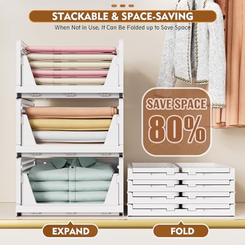 5 Pack Closet Organizer Basket, Closet Organizers and Storage, Yellow - Image 5