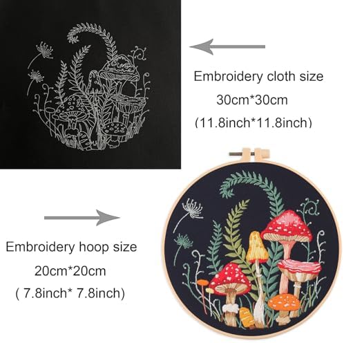 Silentsea Mushroom Embroidery Kit, Beginner Embroidery kit for Adults, Needlepoint Set Funny (Mushroom) - Image 2