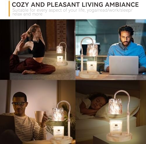 TOACSUCP Candle Warmer Lamp with 3 Bulbs, Adjustable Height Dimmable Candle Warmer with Timer, Compatible with Large Jar Candles, Candle Lamp with Charming Gift Box for Her/Him - Image 4