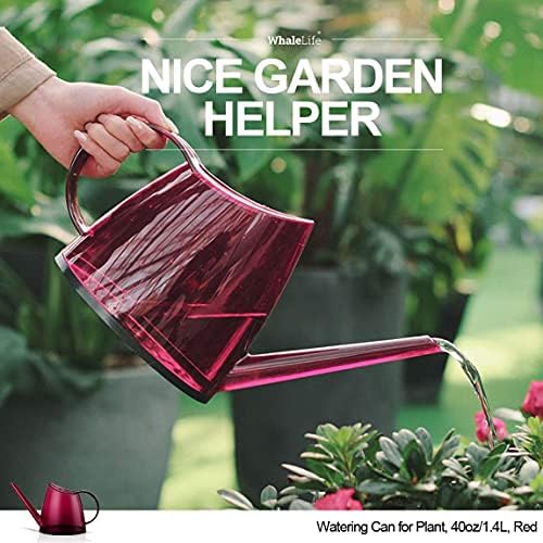 Small Indoor Plant Watering Can Long Spout 1.4L Red - Image 5