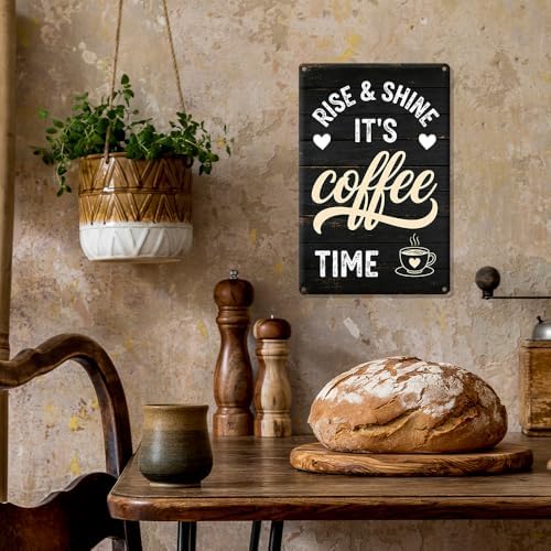Coffee Metal Tin,Rise & Shine It's Coffee Time Sign - Image 7