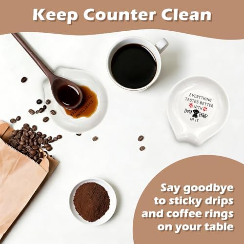 Funny Cute Dog Ceramic Coffee Spoon Rest, Small Spoon Rest for Stovetop, Farmhouse Home Coffee Spoon Rest Coffee Bar Decor Kitchen Accessories for Coffee Lovers Women Friends Family - Image 3