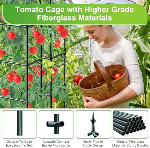 Raised Garden Bed Planter Box with Trellis, 71" Self-Watering Tomato Planter with Trellis for Climbing Vegetable and Plants, Tomato Cage Planters for Indoor Outdoor Patio Greenhouse Gardening (1Pack) - Image 6