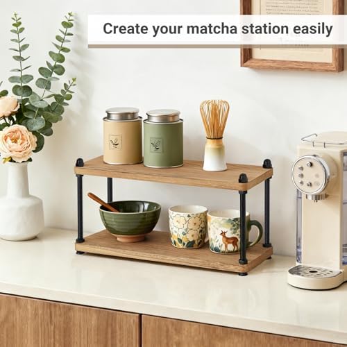 Mkono Coffee Station Organizer, 2 Tier Mug Shelf Coffee Bar Accessories - Image 2