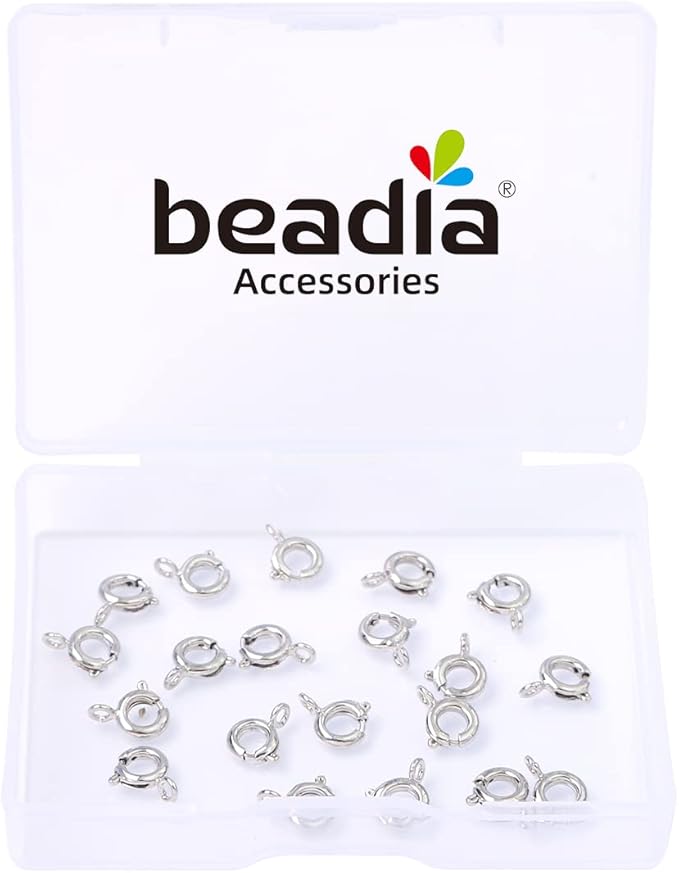Platinum Plated Spring Clasps Non Tarnish 6mm 20pcs for Jewelry Making Findings