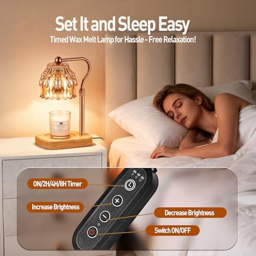 Candle Warmer Lamp with Timer - Flower Electric Wax Melter Warmer Adjustable Height for Jar Candles, Gift for Women, Mom, Christmas, Birthday,Home Decor - Image 3