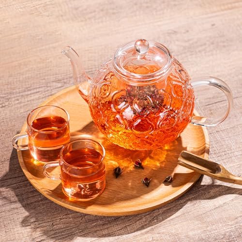 Glass Teapot with Removable Infuser-1500ml/50oz Clear GlassTea Pot for Stovetop, Borosilicate Microwave-Safe Glass Tea Kettle & Tea Maker for Blooming & loose Tea - Image 6