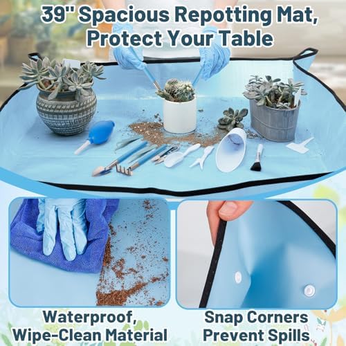ANPHSIN 20pcs Small Gardening Tools Gifts for Women Beginners, Blue - Image 3