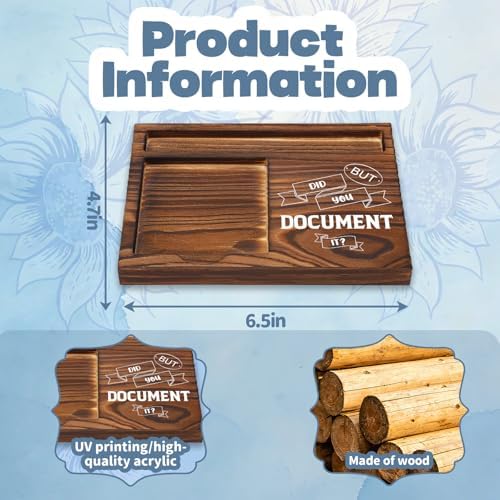 FOUGSTA Funny Office Gifts for Accountant, Gag Office Gifts for Accountant, Gag Desk Decor Gift for Coworker,Wooden Notepad Pen Holder With Funny Quotes,16.5 x 12 x 1.5 cm,XXN12 - Image 2
