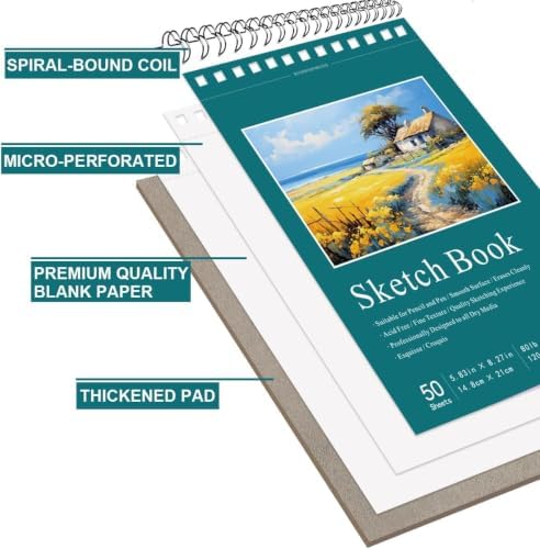 Xmusk 8 Colors Glitter Gel Pens Set with A5 Sketchbook (50 Sheets 120gsm) - Image 6