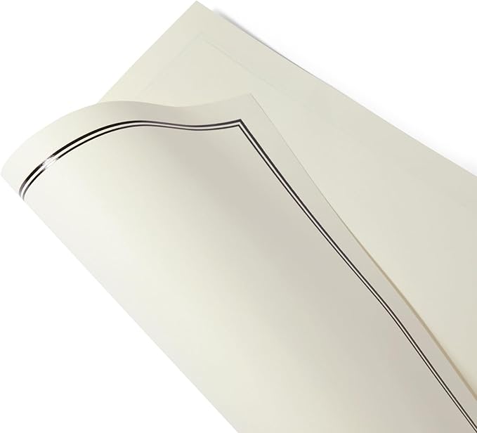 Premium Stationery Paper Set with Envelopes (Ecru and Black 48-Pack)