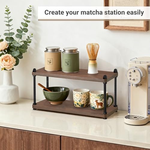 Mkono Coffee Station Organizer, 2 Tier Mug Shelf Coffee Bar Accessories - Image 2