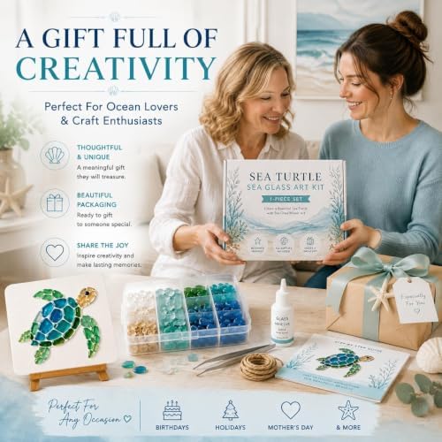 Sea Glass Ocean DIY Kit | Seaglass Mosaic Art Craft Kits for Adults - Image 4