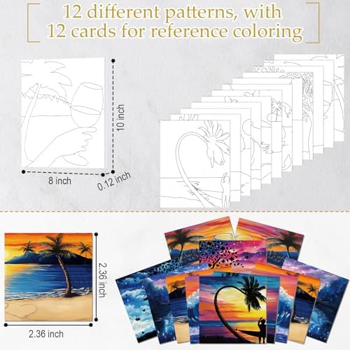 Ctosree 12 Pcs Pre Drawn Canvas for Painting,Romantic Encounter,8 x 10 Inch - Image 3