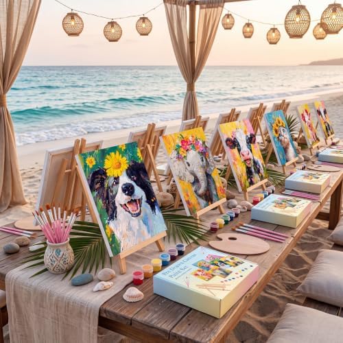 Engrowtic 57pcs Animals Sip and Paint Kit for Adults Pre Drawn Canvas Set - Image 4