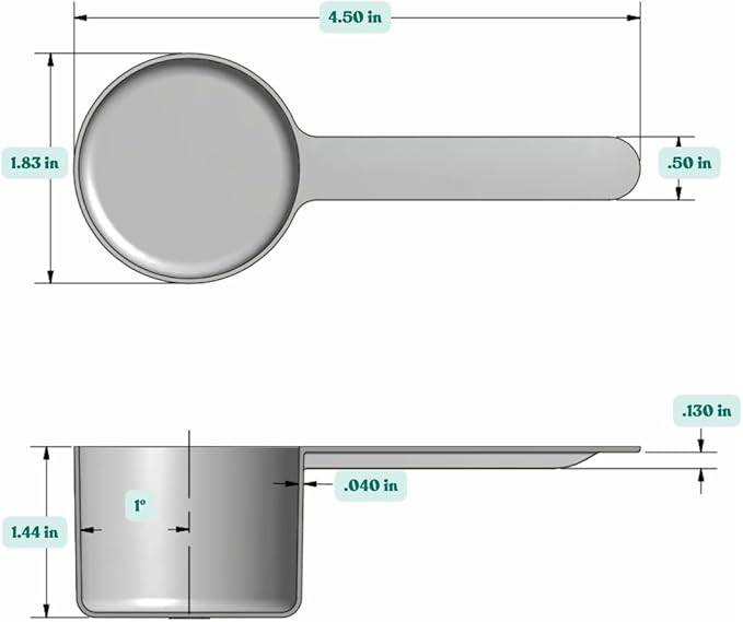 53 mL (1.8 Oz. | 3.58 Tbsp) Long Handle Scoop for Coffee, Protein Powder, Pet Food, Spices, Grains, Dry Goods – Food-Grade BPA-Free Plastic Measuring Spoon (Pack of 100)