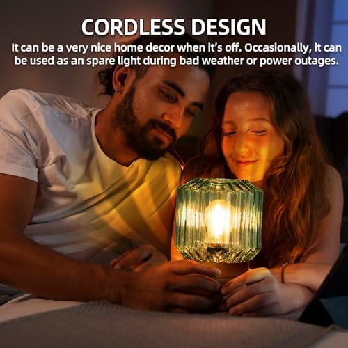 MJ PREMIER Battery Operated Lamp, Small Cordless Lamp with Timer Green - Image 5