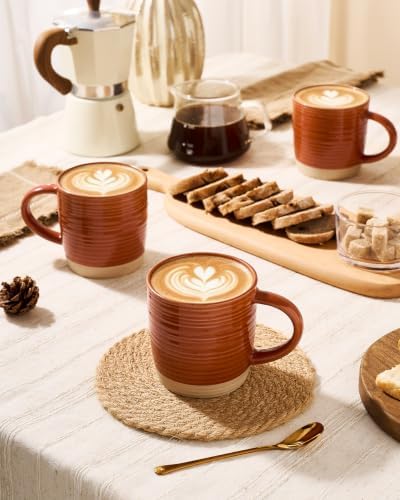 famiware Coffee Mugs Set of 4, 13 oz Mug Set, Ceramic Cup Set with Handle - Image 5