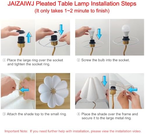 Gold Pleated Table Lamp, Modern Bedside Lamp with Wavy Scalloped Shade - Image 5